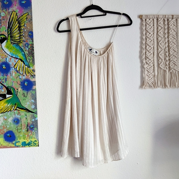 Robin Dresses & Skirts - ROBIN Brand Silk One Shoulder Chantal Cream Mini Dress Size 2